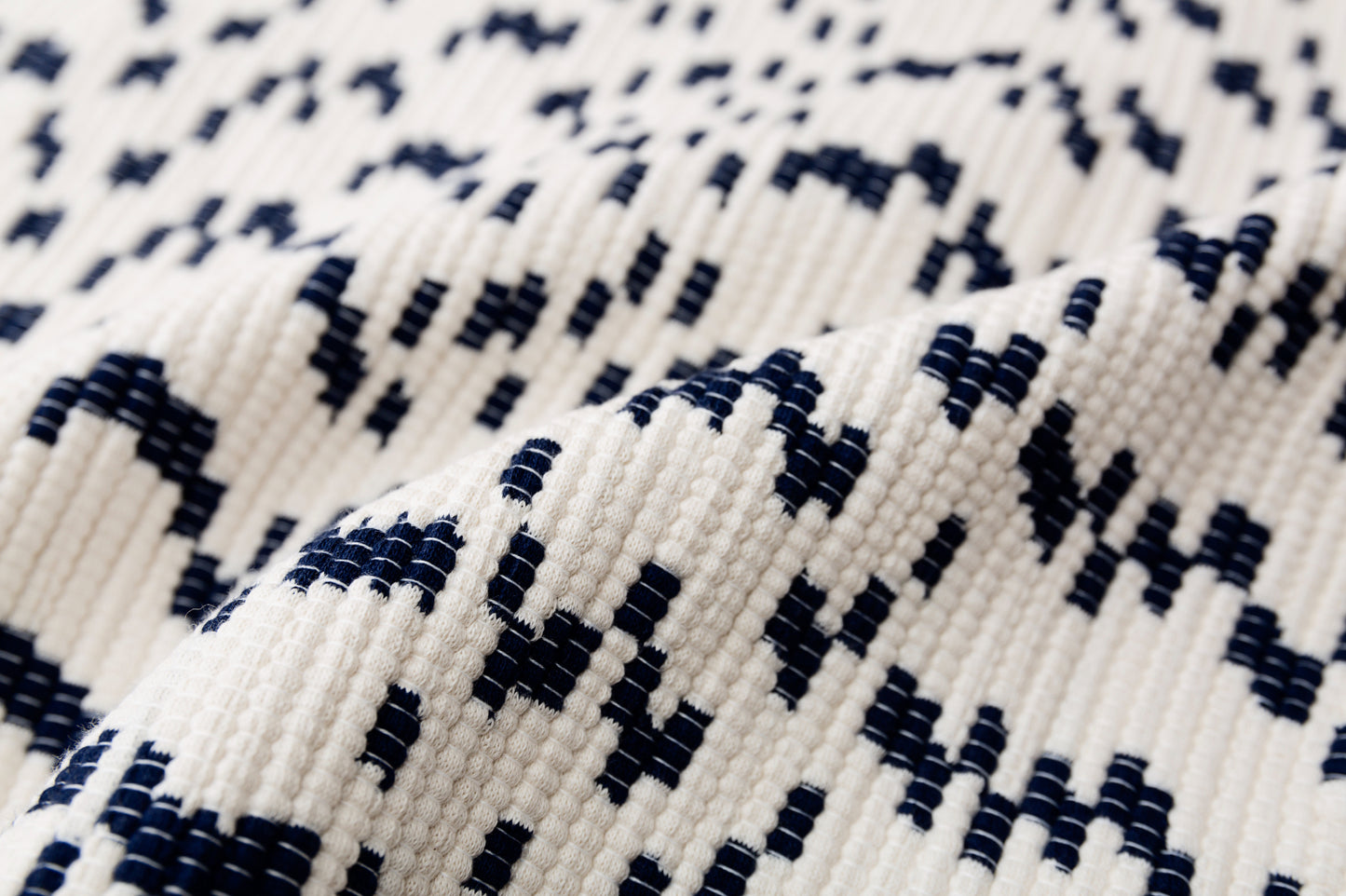 White and navy rug