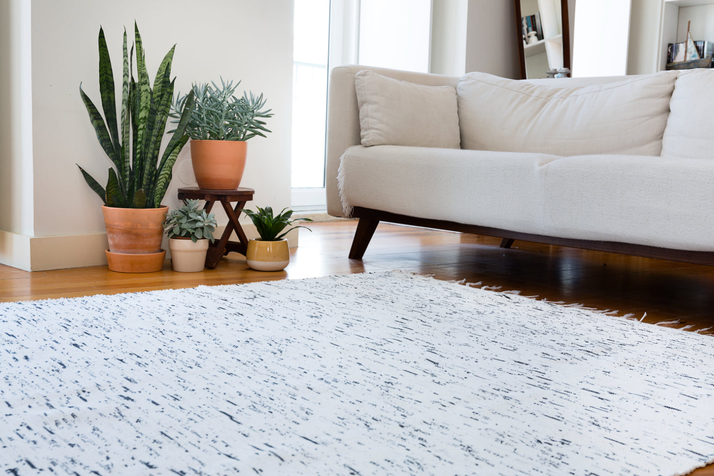 White rug