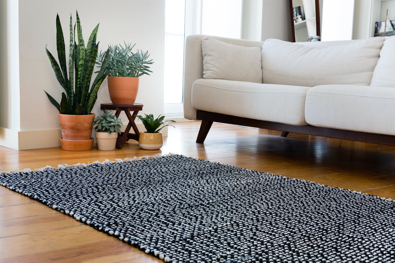 Black and white rug