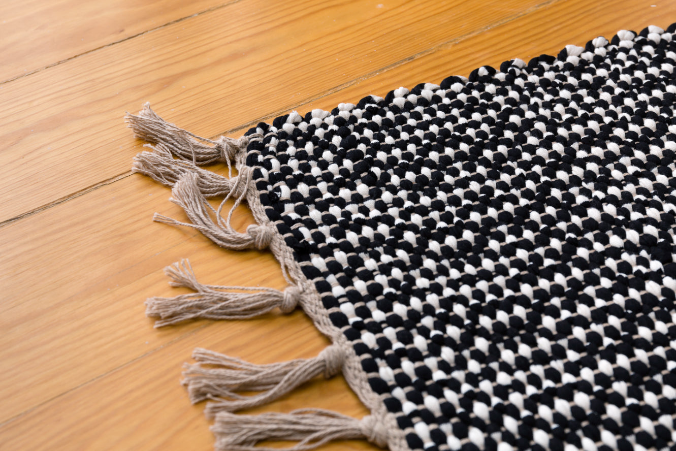 Black and white rug